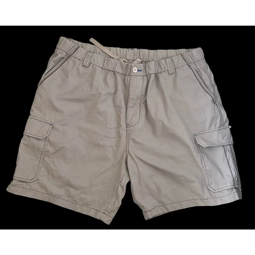 Tommy Bahama Hawaiian Cargo Short Relax Tan Cotton Size 2XL Stretch Mens